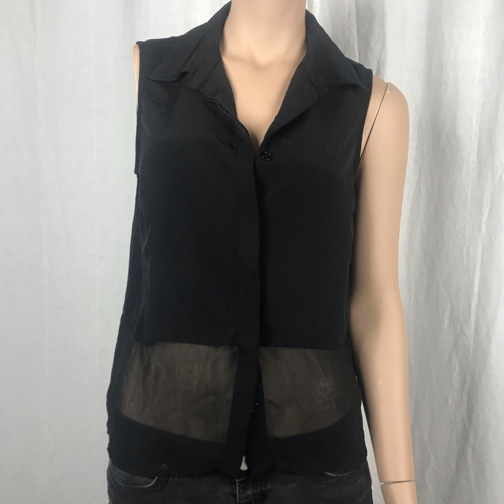 black half sheer top